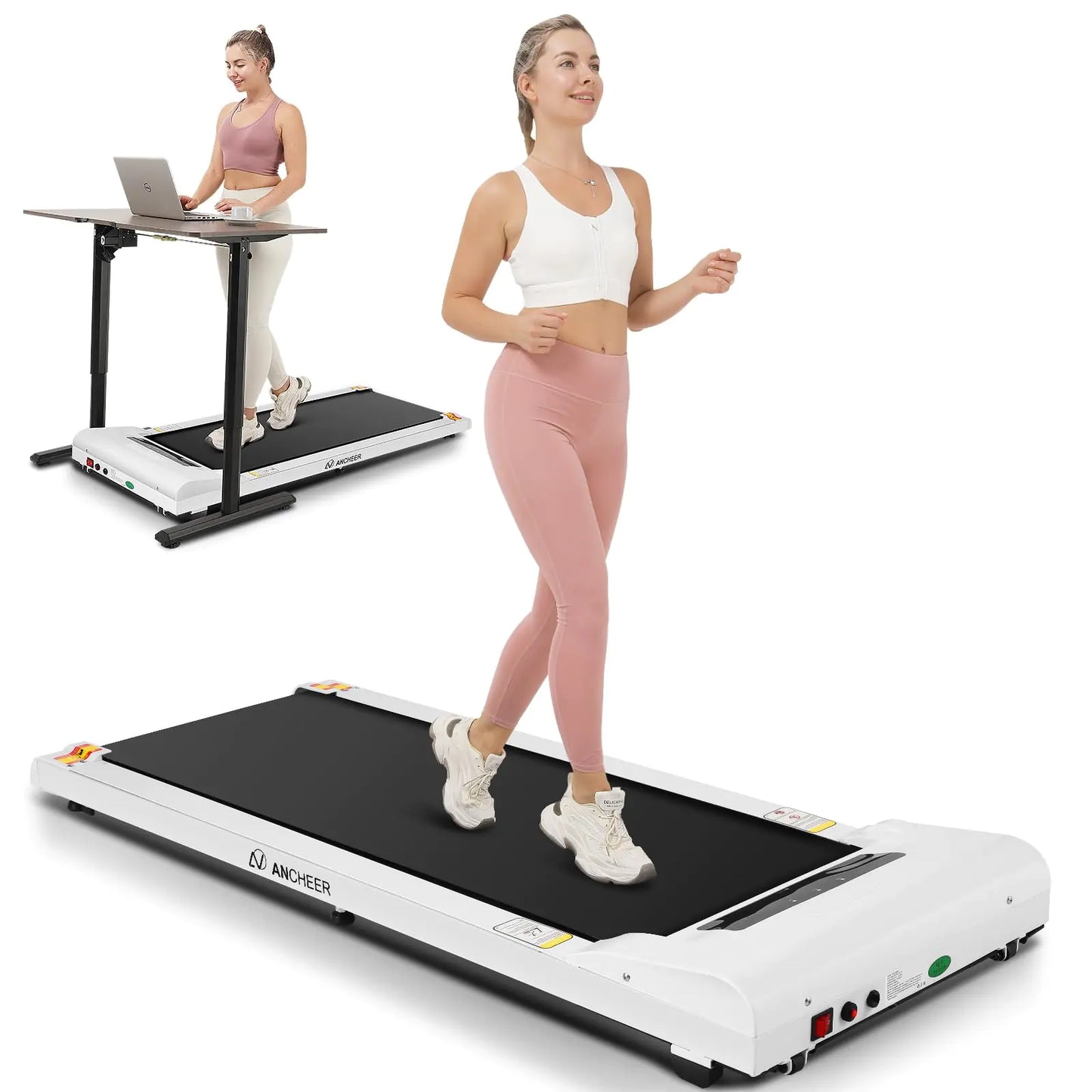 VibeFlowFit 2.5HP Walking Pad Treadmill | 300lbs Capacity | Ultra-Quiet with Remote Control
