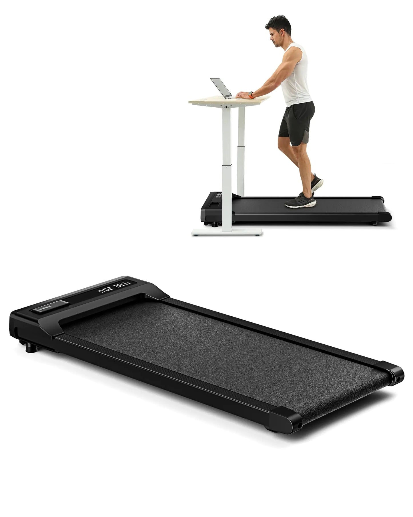 VibeFlowFit MotionFlex 2-in-1 Walking Pad Treadmill – Compact & Remote-Controlled for Home or Office