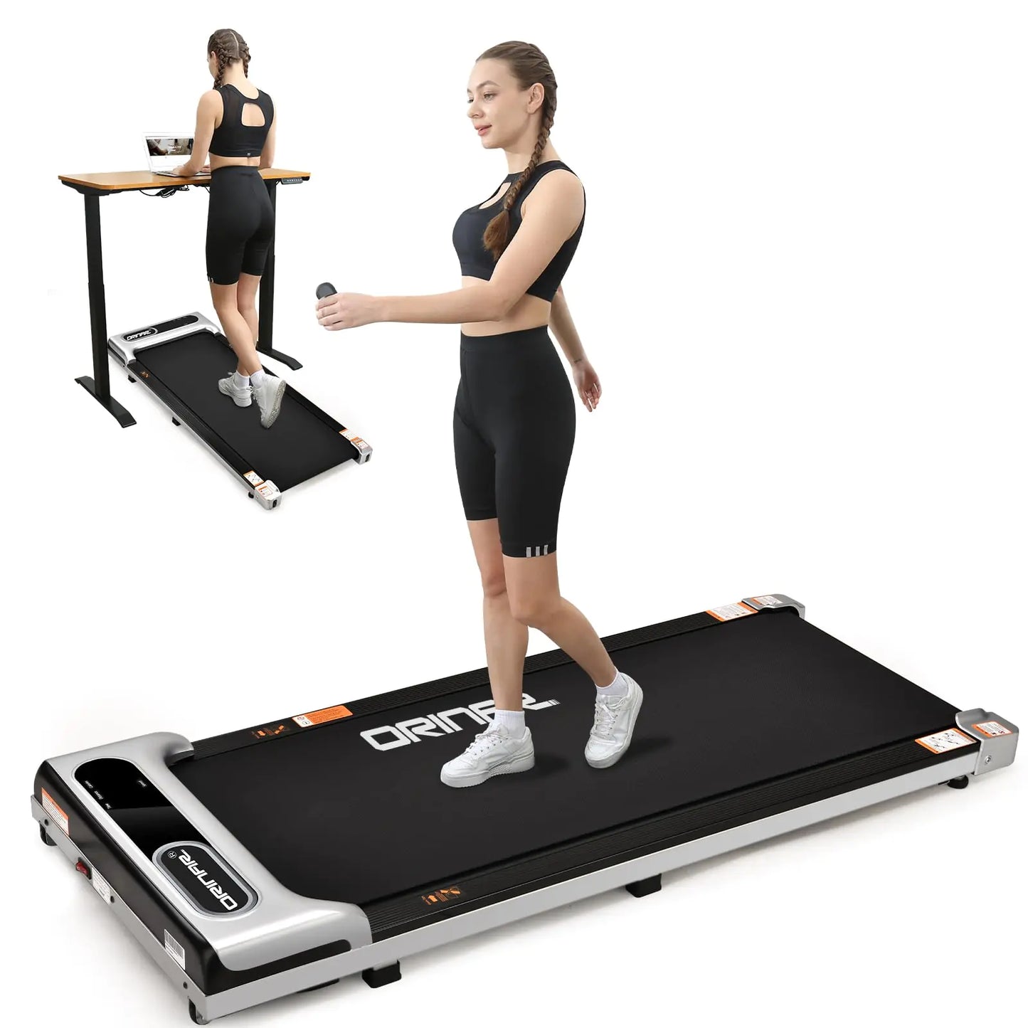 VibeFlowFit TriStride 3-in-1 Walking Pad Treadmill – Under Desk, Jogging & Remote Control
