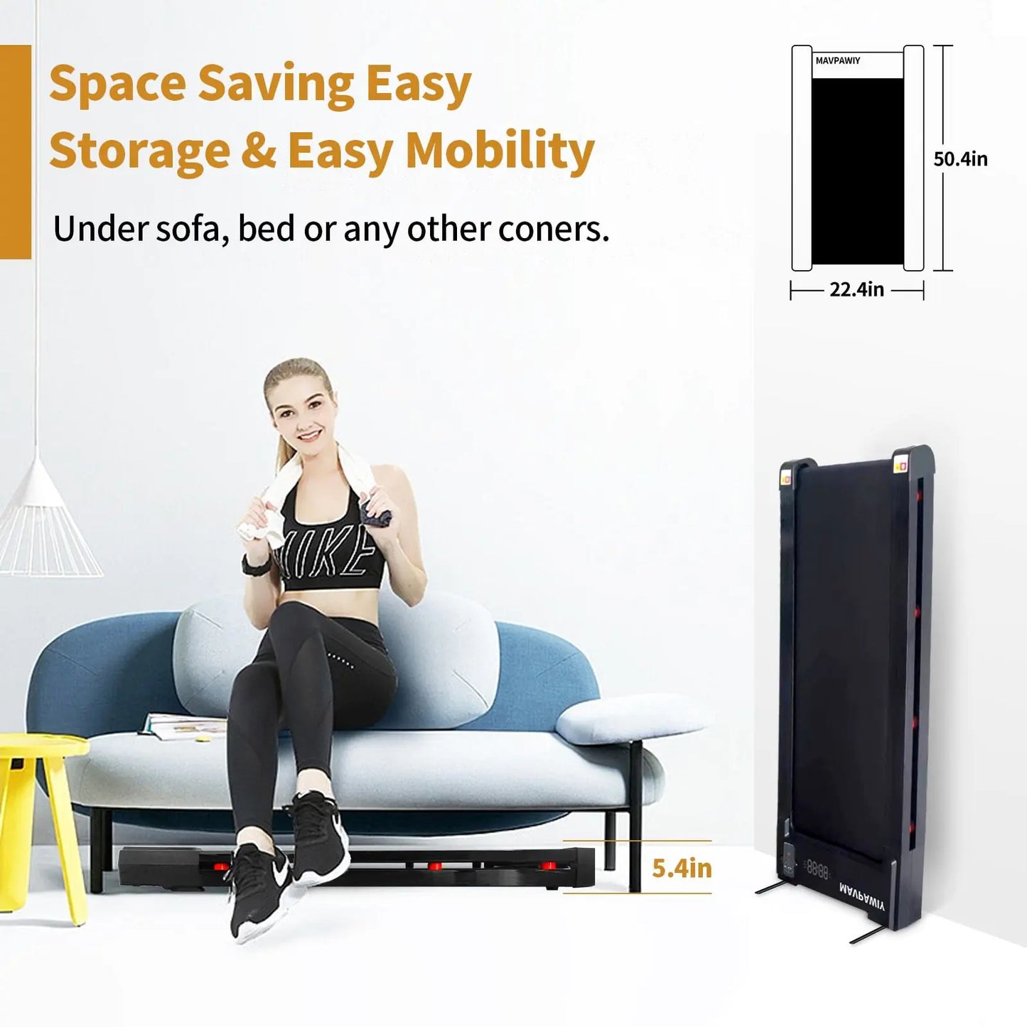 VibeFlowFit Under Table & Desk Treadmill