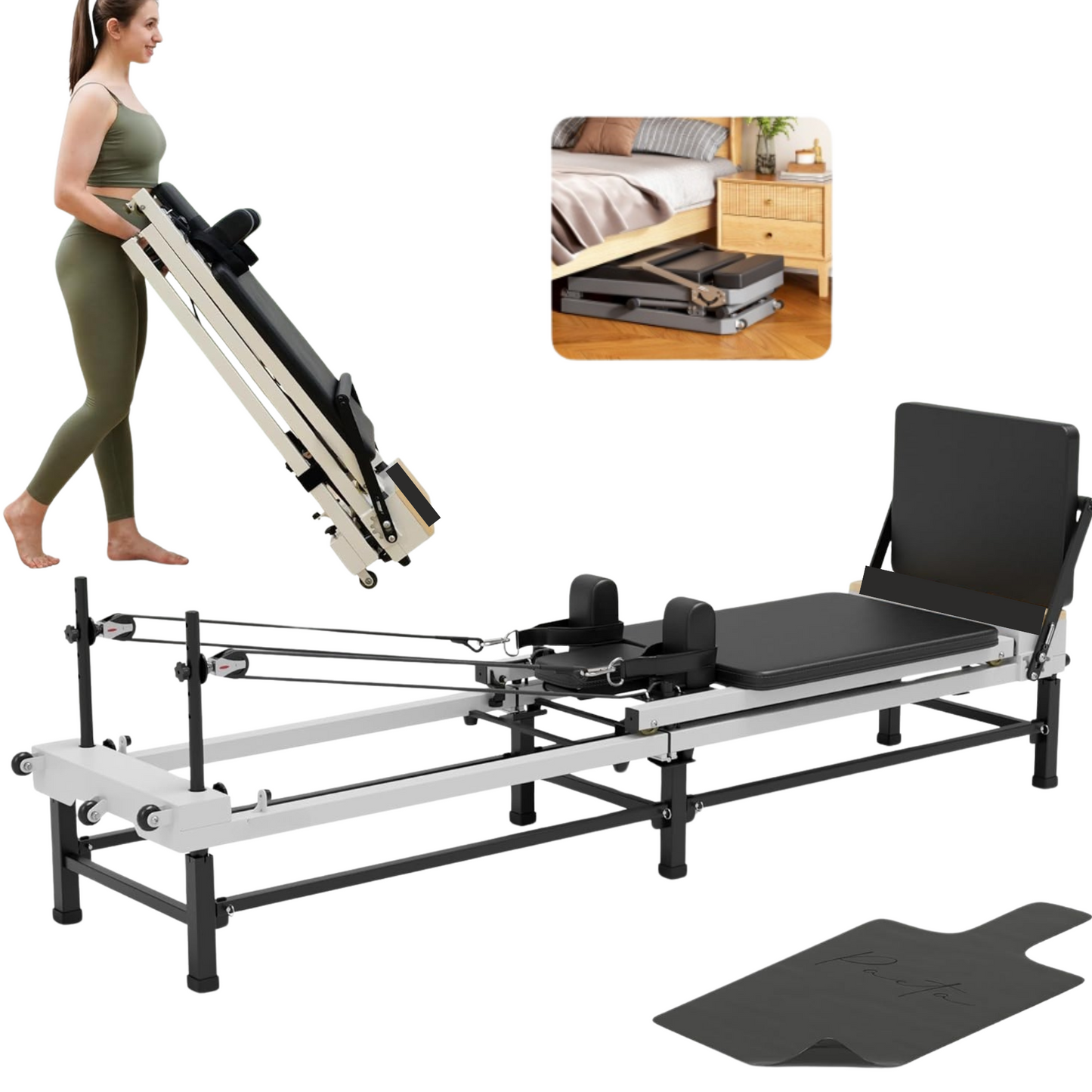 FlowPro Pilates Reformer – Space-Saving Home Fitness Machine