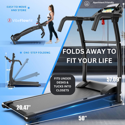 VibeFlowFit GlideFold Treadmill